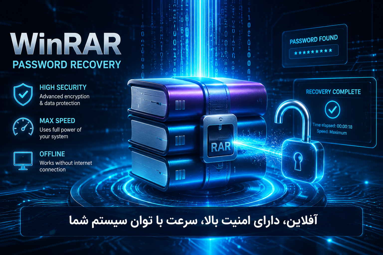 بازیابی رمز فایل‌های RAR